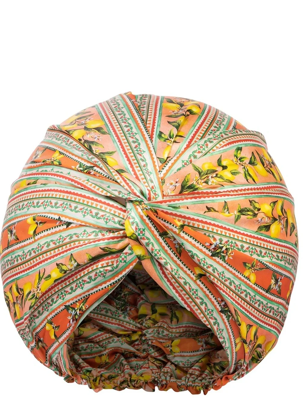 SLIP Pure Silk Turban - Portofino Print Lemon Motif - NEW